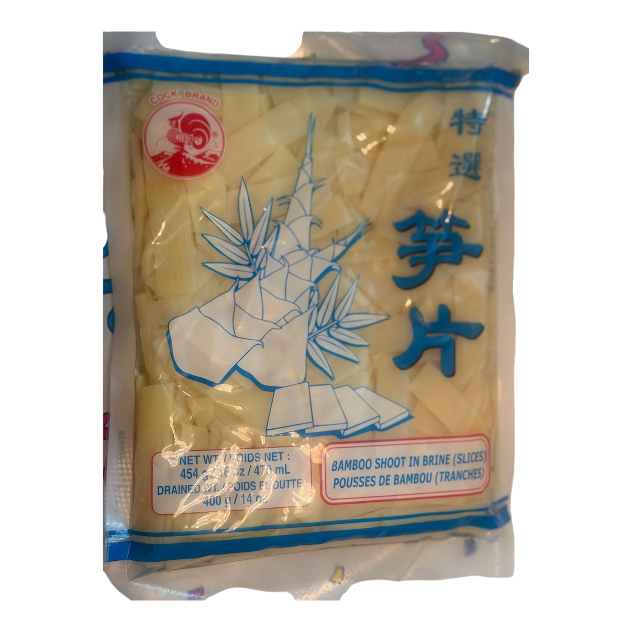 Cock Brand Bamboo Shoot in Brine – Slices 454g