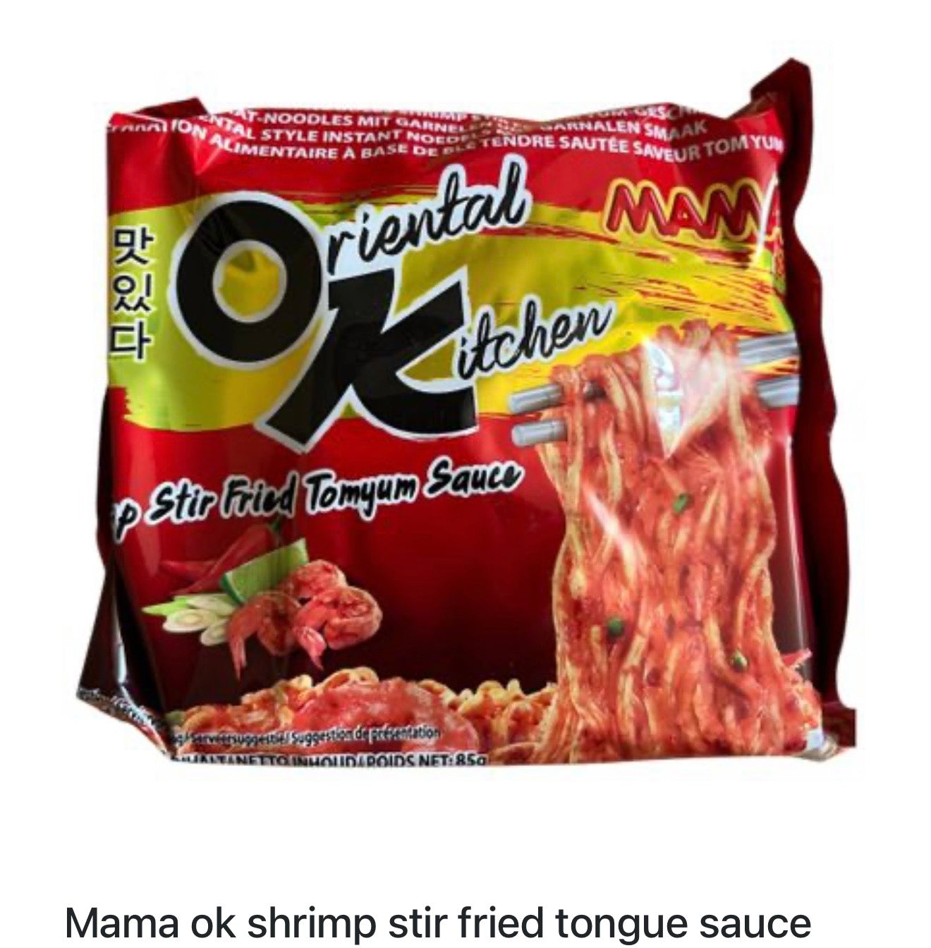 MAMA Oriental Kitchen – krewetkowy makaron smażony z sosem Tom Yum 85 g